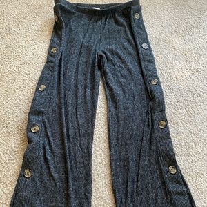 Gray knit button pants. Sz L